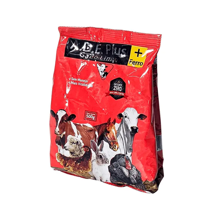 A.D.E. Plus + Ferro Gado Limpo 500g Suplemento Bovinos