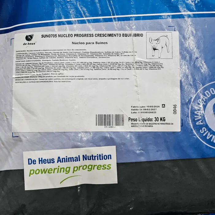Núcleo Progress Crescimento 30kg Suínos Engorda De Heus