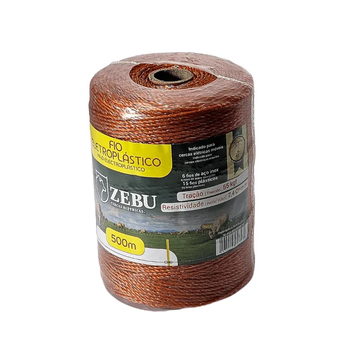 Fio Eletroplástico Zebu 500m Cerca Elétrica Inox
