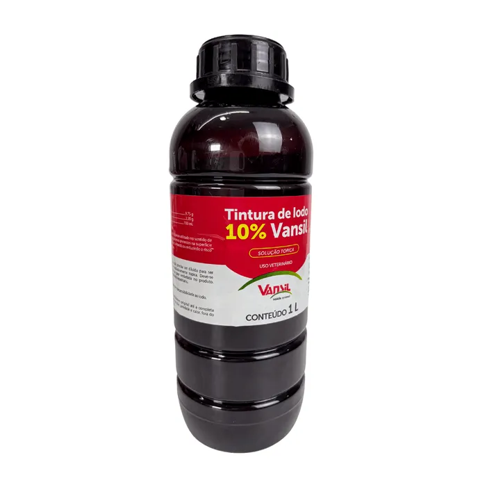 Tintura de Iodo 10% Vansil 1L Antisséptico Veterinário