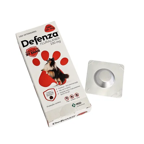Defenza 100mg - Fluralaner Antipulgas e Carrapatos para Cães de 4,5 a 10kg | MSD