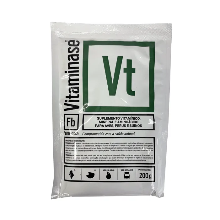 Vitaminase 200g Suplemento Vitamínico Aves e Suínos