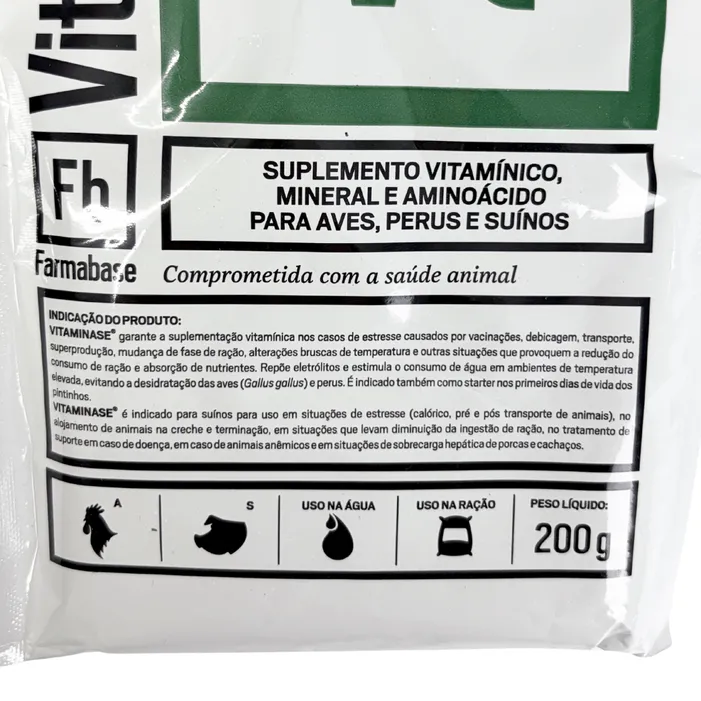 Vitaminase 200g Suplemento Vitamínico Aves e Suínos
