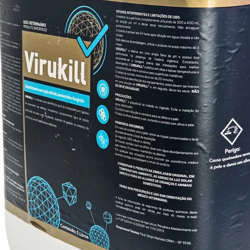 Virukill 5 Litros - Desinfetante Viricida, Bactericida e Fungicida para Granjas e Instalações | Farmabase