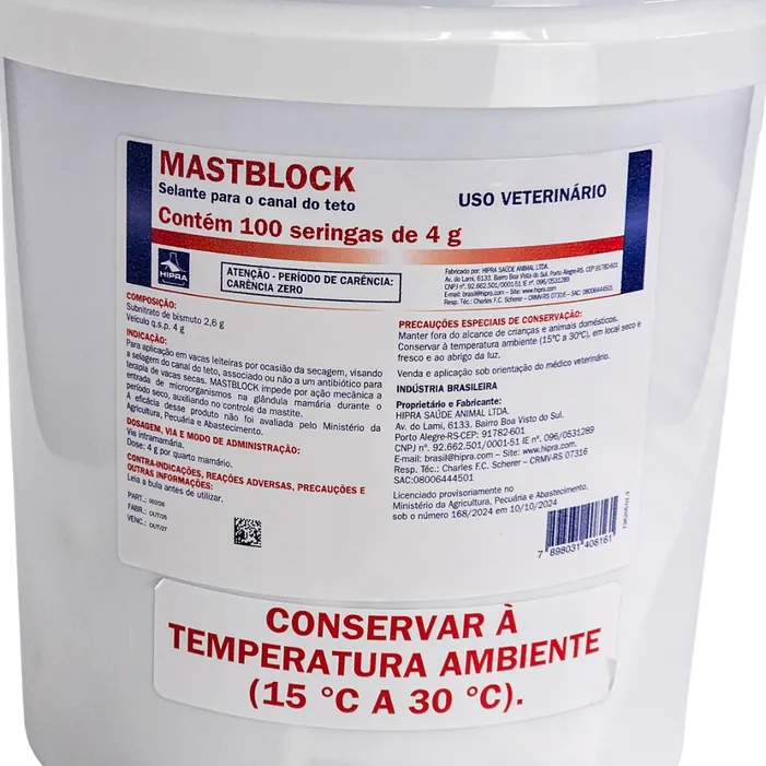 MastBlock 100 Seringas 4g Selante do Teto Vaca Seca Hipra