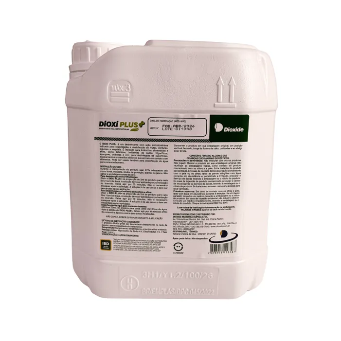 DioxiPlus+ 5L Desinfetante Hortifrutícolas Dioxide