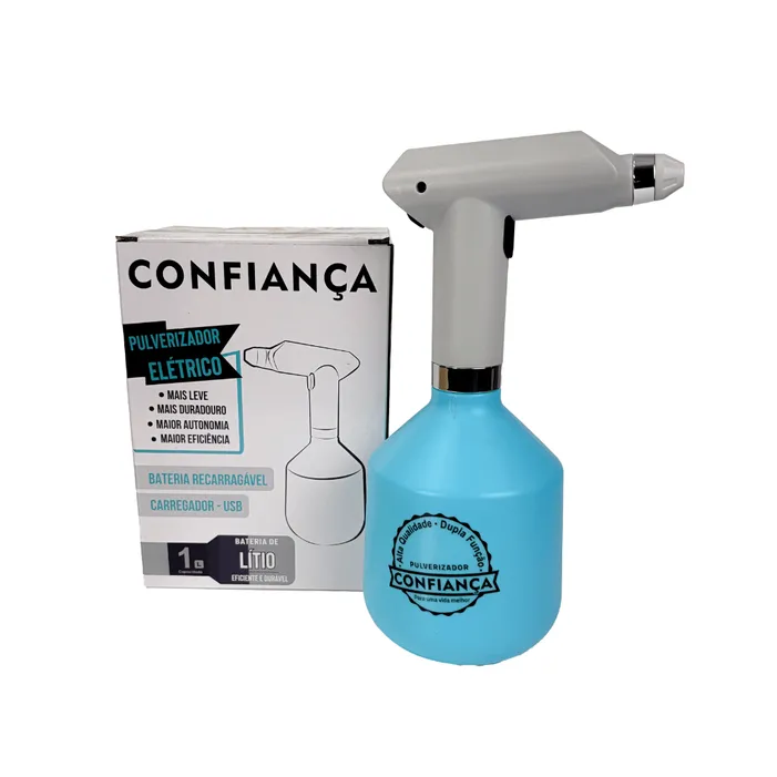 Pulverizador Elétrico 1L Bateria Lítio USB Confiança PBL1L