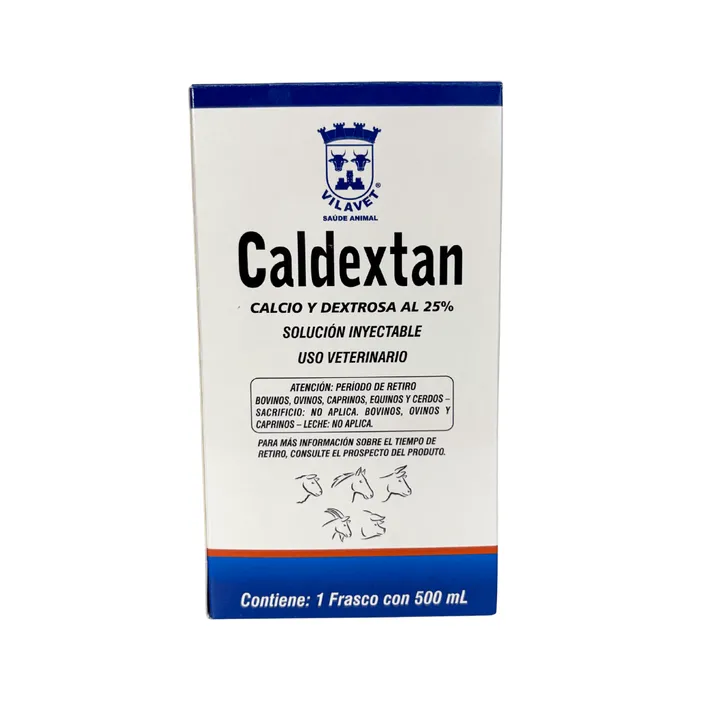 Caldextan 500ml + Equipo Cálcio Dextrose Bovinos Vilavet