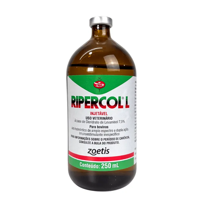 Ripercol L Injetável 250ml Levamisol Vermífugo Bovinos