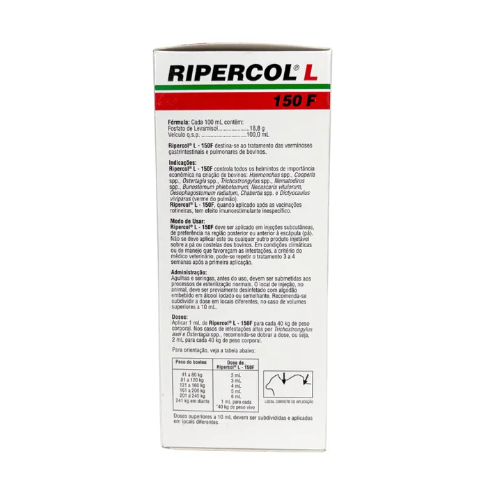 Ripercol L 150 F 250ml Levamisol Vermífugo Bovinos Zoetis
