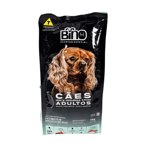 Bino Premium Especial Cães Adultos Mini e Pequenas Raças 1kg Ração Seca Premium Especial com Condroitina, Glicosamina e DHA para Cães Adultos de Raças Pequenas | Bino Alimentos