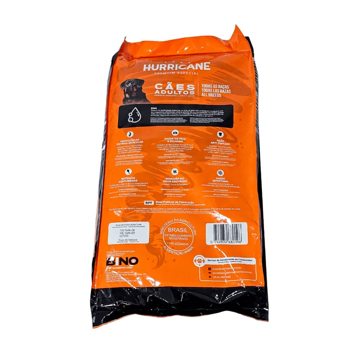 Hurricane Premium Especial Cães Adultos 7kg DHA | Bino