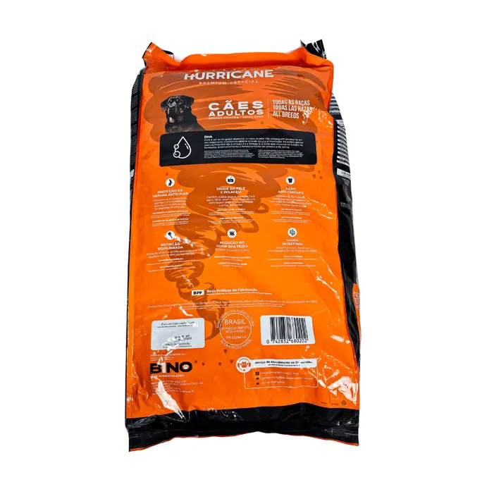 Ração Hurricane Cães Adultos Todas as Raças 15kg Bino