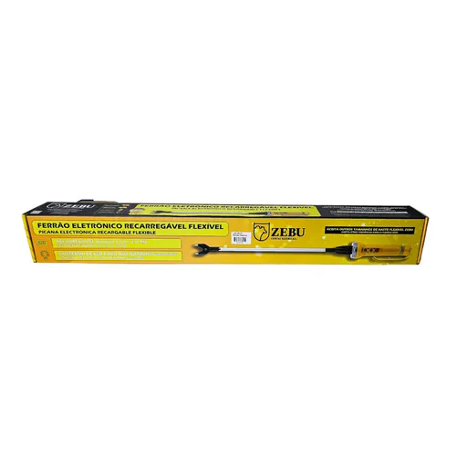 Ferrão Eletrônico Recarregável Flexível Zebu Bastão/Picana para Manejo de Gado com Lanterna LED | Zebu