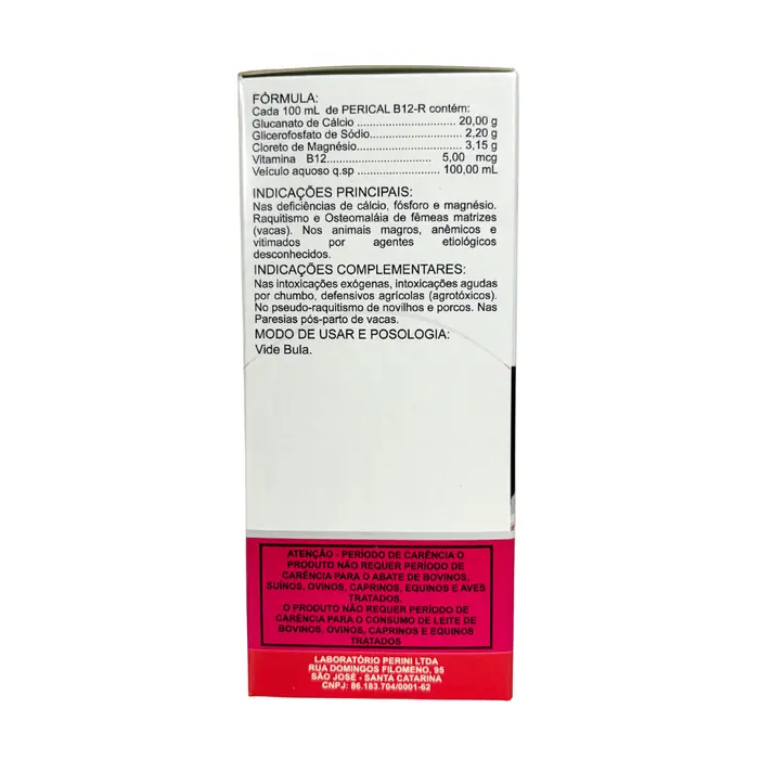 Perical B12 Reforçado 250ml Cálcio Injetável | Perini