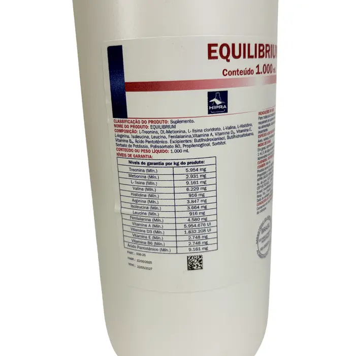 Equilibrium 1L Hipra Vitaminas e Aminoácidos na Água