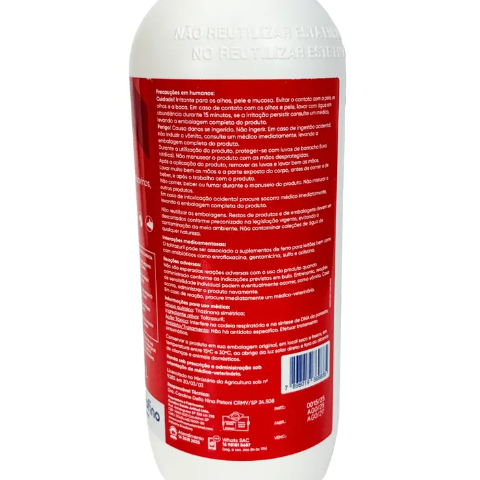 Isocox 1L Toltrazuril 5% Coccidiose Suínos e Bovinos | Ourofino