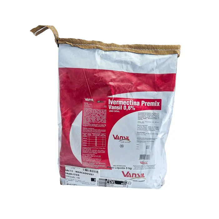 Ivermectina Premix 0,6% Vansil Vermífugo Suínos 5/25kg