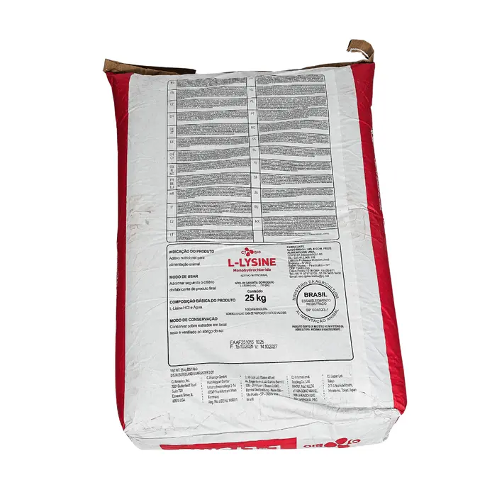 L-Lisina HCl 99% 25kg Aminoácido Ração Suínos e Aves