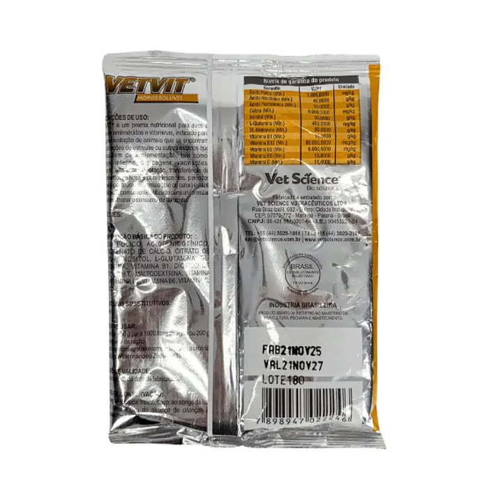 Vetvit Aves 100g Vitamínico para Aves | Vet Science