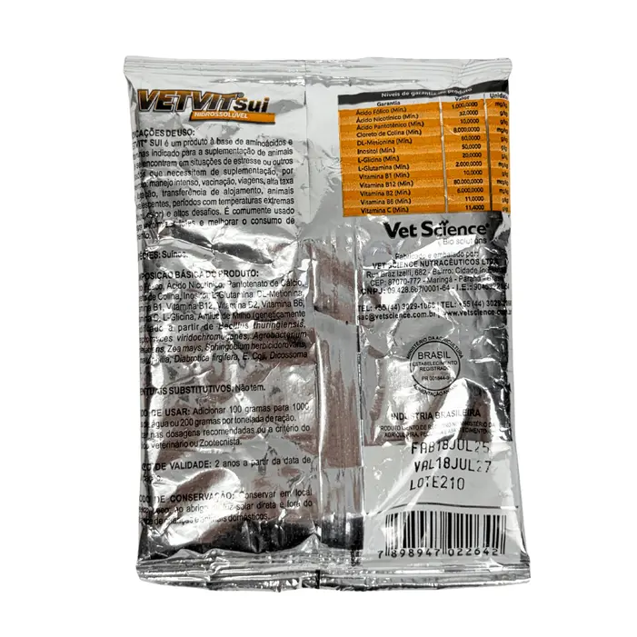 Vetvit Sui 100g Vitamínico para Suínos | Vet Science