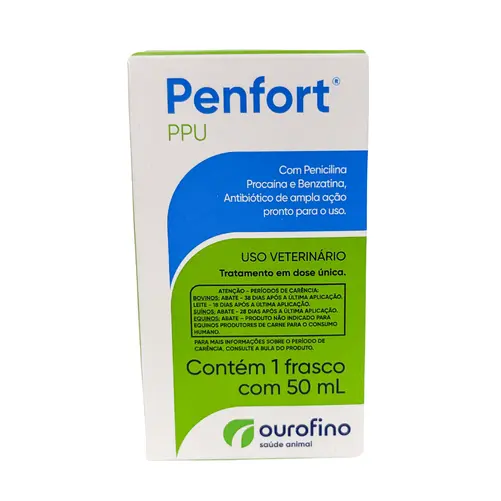 Penfort PPU 50ml — Penicilina + Estreptomicina Injetável para Bovinos, Suínos e Equinos | Ourofino