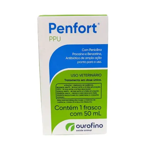 Penfort PPU 50ml — Penicilina + Estreptomicina Injetável para Bovinos, Suínos e Equinos | Ourofino