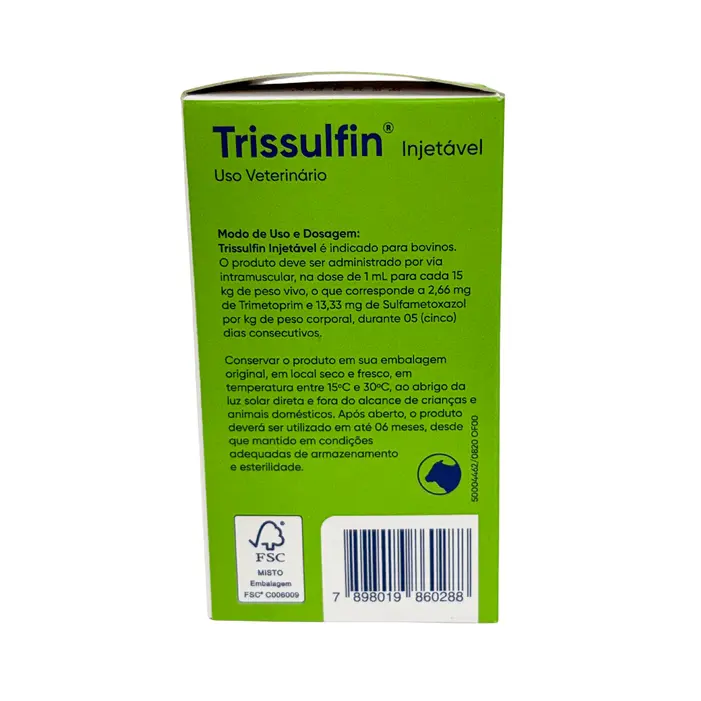 Trissulfin Injetável 50ml Sulfa + Trimetoprim | Ourofino