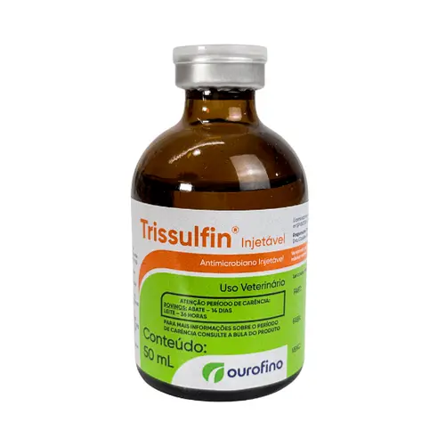 Trissulfin Injetável 50ml — Sulfa + Trimetoprim Antibiótico para Bovinos | Ourofino