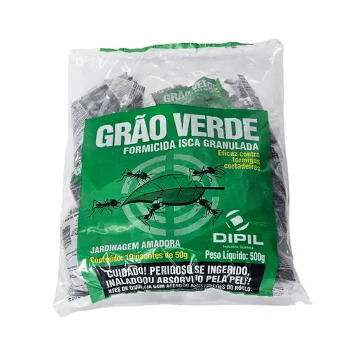 Isca Formicida Grão Verde FS 500g (10 sachês de 50g) — Controle de Formigas Cortadeiras e Saúvas | Dipil