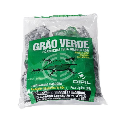 Isca Formicida Grão Verde FS 500g (10 sachês de 50g) - Controle de Formigas Cortadeiras e Saúvas | Dipil