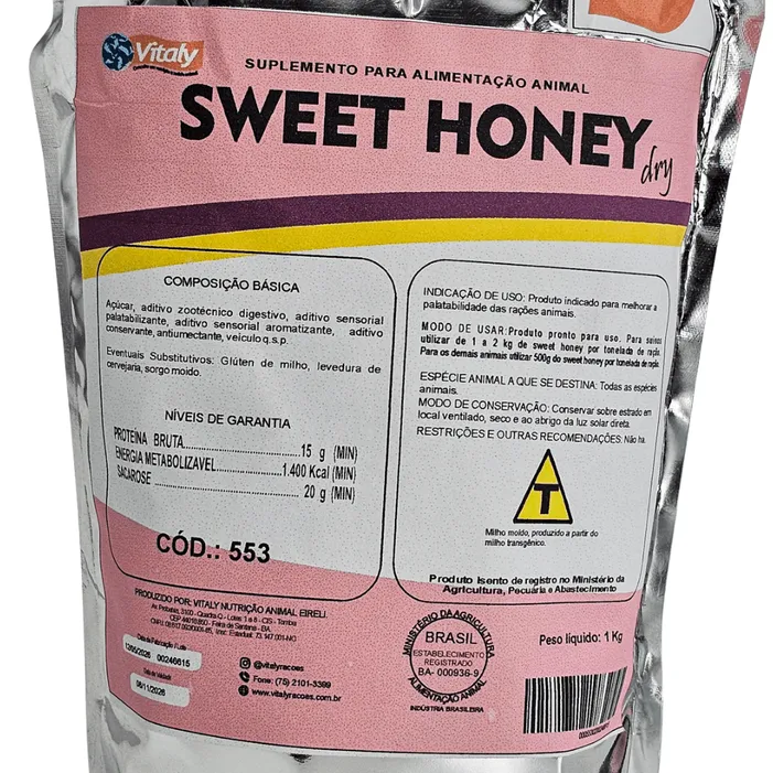 Sweet Honey Dry 1kg Palatabilizante para Suínos | Vitaly