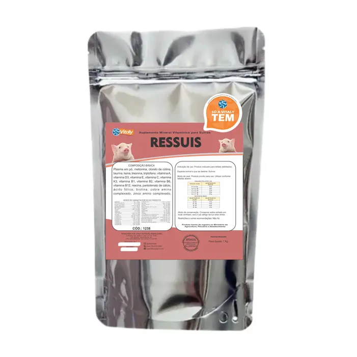 Ressuis 3kg Vitaly Rações | Suplemento Completo e Nutritivo para Suínos