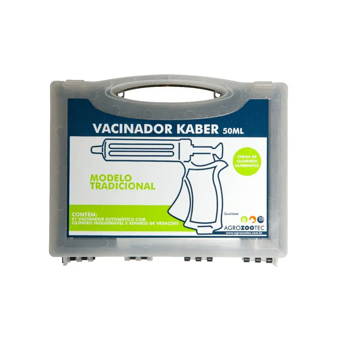 VACINADOR AUTOM. KABER CABO FECHADO TRADIC.  50 ML  - cx PLÁSTICA PRETA + VEDAÇÕES