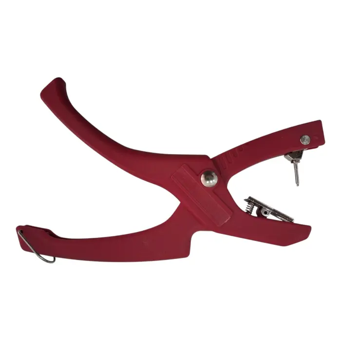 APLICADOR DE BRINCOS COM AGULHA RETRATIL IMPORTADO - VERMELHO