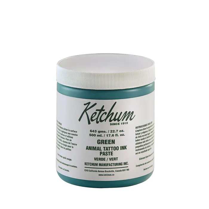 Tinta Ketchum para Tatuagem Animal 643g Verde