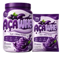 AçaWhey Açaí + Whey Protein – Pote 900g + Sachê 35g | Sabor Açaí Cremoso - imagem 1