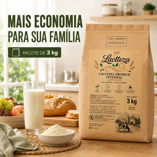 Leite em Pó integral 3 kg