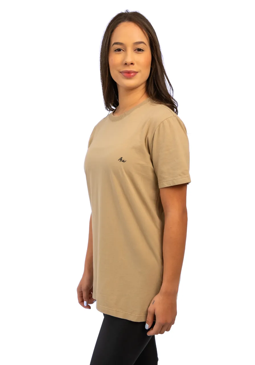 Camiseta Capuccino 100% Algodão Premium Sustentável - fibra natural que não desbota