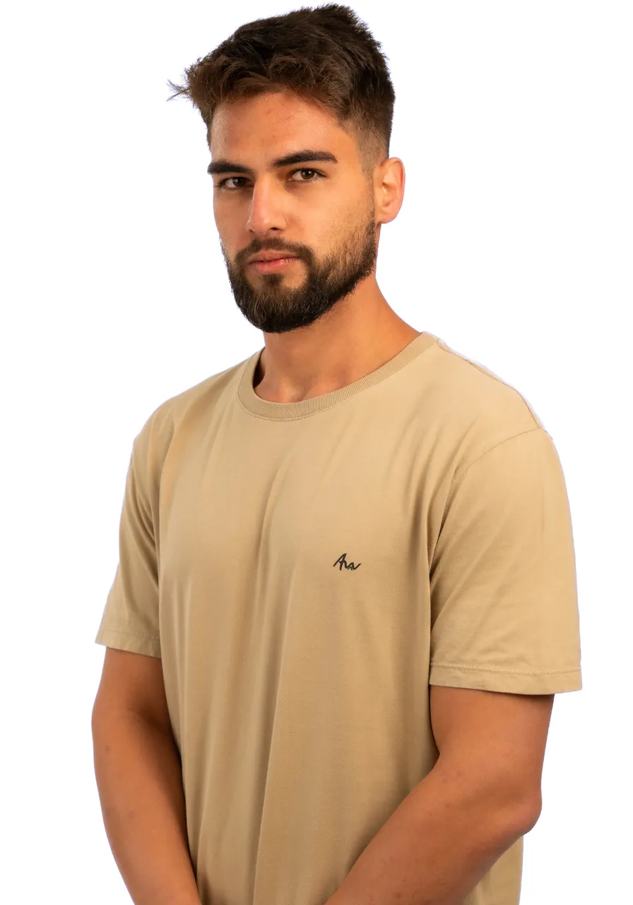 Camiseta Capuccino 100% Algodão Premium Sustentável - fibra natural que não desbota