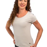 Camiseta feminina 100% algodão premium cinza claro que não desbota - imagem 7
