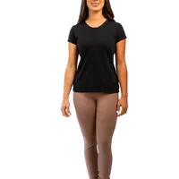 Camiseta Slim Feminina preta 100% algodão premium que não desbota de produção sustentável - imagem 5