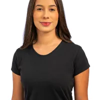 Camiseta Slim Feminina preta 100% algodão premium que não desbota de produção sustentável - imagem 8