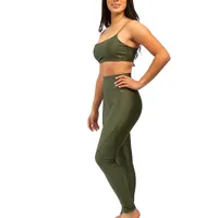 Legging Forest Green - Brilho elegante, recortes modeladores, proteção UV, secagem rápida e extremo conforto - imagem 4