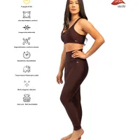 Legging Shine Performance Marrom café - imagem 1