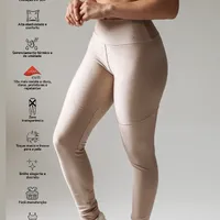 Legging Golden - Brilho elegante, proteção UV, zero transparência, durabilidade superior, tecido duplo, secagem rápida - imagem 1