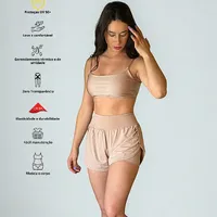 Short Run Nude 2 em 1 - proteção UV50+, zero transparência, extra conforto, secagem rápida - imagem 1