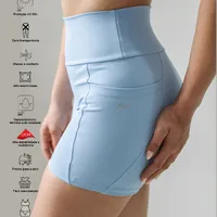 Short Blue Sky com bolsos laterais, proteção UV, zero transparência, compressão inteligente, secagem rápida - imagem 1