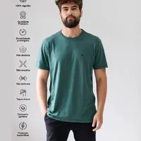 Camiseta 100% algodão Premium Verde Esmeralda - fibra natural que não desbota - imagem 1