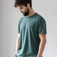 Camiseta 100% algodão Premium Verde Esmeralda - fibra natural que não desbota - imagem 5